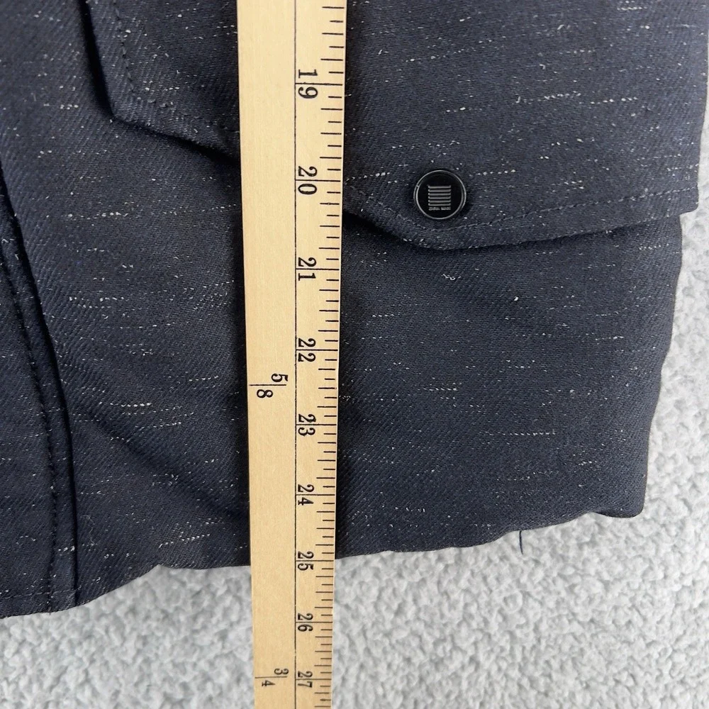 Zara‎ Man Wool Blend Jacket Hooded Pockets Blue Mens Small Winter Coat